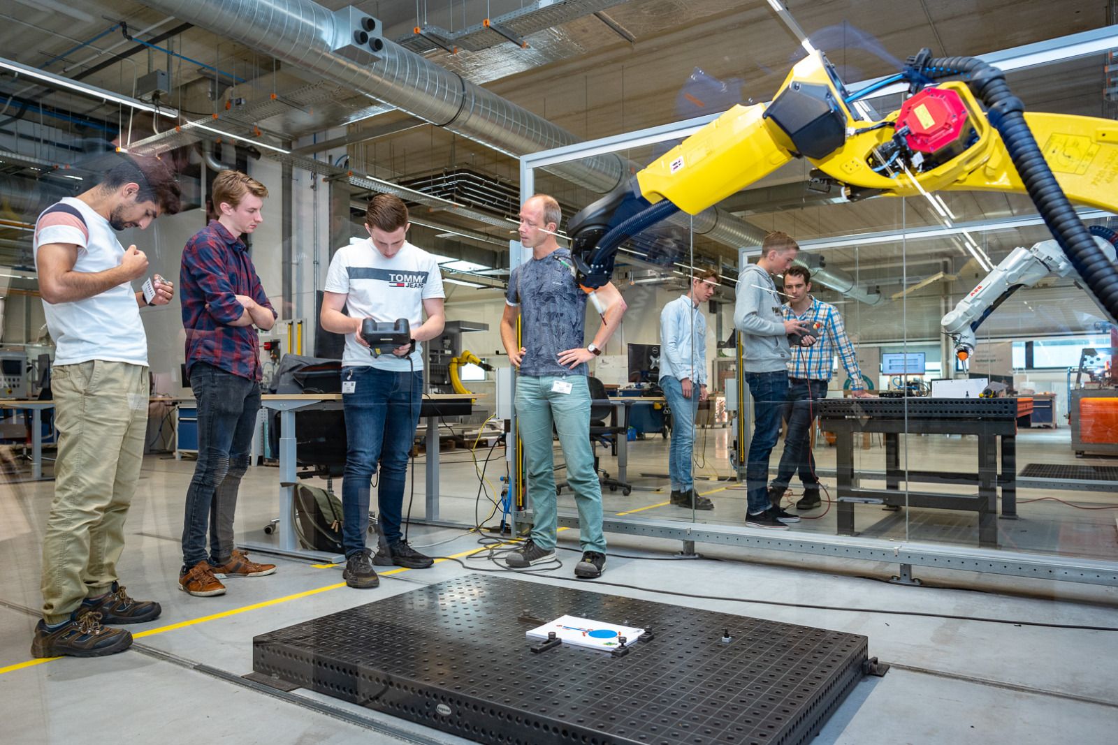 Studenten in Fieldlab